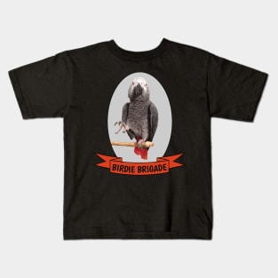 Birdie Brigade African Grey Parrot Kids T-Shirt